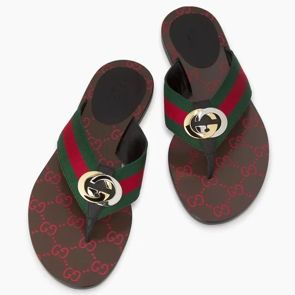 Gucci Shoes Gucci Kika Canvas Thong Sandals Poshmark